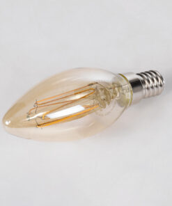 GloboStar® 99058 Λάμπα LED Ultra Thin Soft S Spiral Filament E14 C35 Κεράκι 2W 140lm 360° AC 220-240V IP20 Φ3.5 x Υ10.5cm Ultra Θερμό Λευκό 2200K με Μελί Γυαλί – Dimmable – 3 Years Warranty