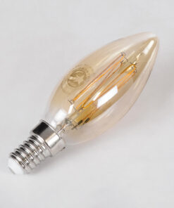 GloboStar® 99058 Λάμπα LED Ultra Thin Soft S Spiral Filament E14 C35 Κεράκι 2W 140lm 360° AC 220-240V IP20 Φ3.5 x Υ10.5cm Ultra Θερμό Λευκό 2200K με Μελί Γυαλί – Dimmable – 3 Years Warranty