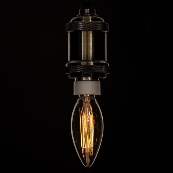 GloboStar® 99058 Λάμπα LED Ultra Thin Soft S Spiral Filament E14 C35 Κεράκι 2W 140lm 360° AC 220-240V IP20 Φ3.5 x Υ10.5cm Ultra Θερμό Λευκό 2200K με Μελί Γυαλί – Dimmable – 3 Years Warranty