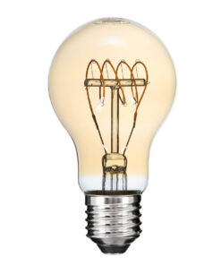 GloboStar® 99059 Λάμπα LED Ultra Thin Soft S Spiral Filament E27 A60 Γλόμπος 4W 280lm 360° AC 220-240V IP20 Φ6 x Υ10.5cm Ultra Θερμό Λευκό 2200K με Μελί Γυαλί – Dimmable – 3 Years Warranty