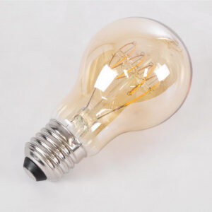 GloboStar® 99059 Λάμπα LED Ultra Thin Soft S Spiral Filament E27 A60 Γλόμπος 4W 280lm 360° AC 220-240V IP20 Φ6 x Υ10.5cm Ultra Θερμό Λευκό 2200K με Μελί Γυαλί – Dimmable – 3 Years Warranty