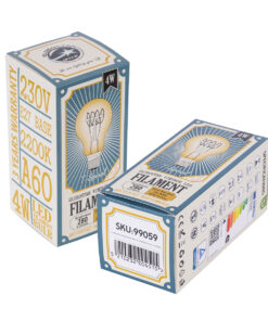 GloboStar® 99059 Λάμπα LED Ultra Thin Soft S Spiral Filament E27 A60 Γλόμπος 4W 280lm 360° AC 220-240V IP20 Φ6 x Υ10.5cm Ultra Θερμό Λευκό 2200K με Μελί Γυαλί – Dimmable – 3 Years Warranty