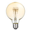 GloboStar® 99060 Λάμπα LED Ultra Thin Soft S Spiral Filament E27 G95 Γλόμπος 4W 280lm 360° AC 220-240V IP20 Φ9.5 x Υ13.5cm Ultra Θερμό Λευκό 2200K με Μελί Γυαλί – Dimmable – 3 Years Warranty