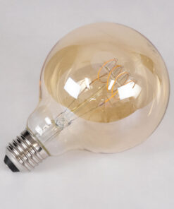 GloboStar® 99060 Λάμπα LED Ultra Thin Soft S Spiral Filament E27 G95 Γλόμπος 4W 280lm 360° AC 220-240V IP20 Φ9.5 x Υ13.5cm Ultra Θερμό Λευκό 2200K με Μελί Γυαλί – Dimmable – 3 Years Warranty