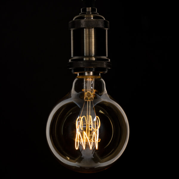 GloboStar® 99060 Λάμπα LED Ultra Thin Soft S Spiral Filament E27 G95 Γλόμπος 4W 280lm 360° AC 220-240V IP20 Φ9.5 x Υ13.5cm Ultra Θερμό Λευκό 2200K με Μελί Γυαλί – Dimmable – 3 Years Warranty