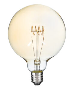 GloboStar® 99081 Λάμπα LED Ultra Thin Soft S Spiral Filament E27 G125 Γλόμπος 4W 280lm 360° AC 220-240V IP20 Φ12.5 x Υ18cm Ultra Θερμό Λευκό 2200K με Μελί Γυαλί – Dimmable – 3 Years Warranty