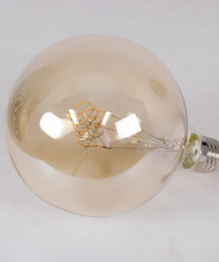 GloboStar® 99081 Λάμπα LED Ultra Thin Soft S Spiral Filament E27 G125 Γλόμπος 4W 280lm 360° AC 220-240V IP20 Φ12.5 x Υ18cm Ultra Θερμό Λευκό 2200K με Μελί Γυαλί – Dimmable – 3 Years Warranty