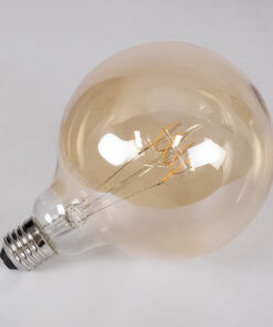 GloboStar® 99081 Λάμπα LED Ultra Thin Soft S Spiral Filament E27 G125 Γλόμπος 4W 280lm 360° AC 220-240V IP20 Φ12.5 x Υ18cm Ultra Θερμό Λευκό 2200K με Μελί Γυαλί – Dimmable – 3 Years Warranty