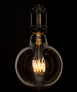 GloboStar® 99081 Λάμπα LED Ultra Thin Soft S Spiral Filament E27 G125 Γλόμπος 4W 280lm 360° AC 220-240V IP20 Φ12.5 x Υ18cm Ultra Θερμό Λευκό 2200K με Μελί Γυαλί – Dimmable – 3 Years Warranty