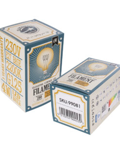 GloboStar® 99081 Λάμπα LED Ultra Thin Soft S Spiral Filament E27 G125 Γλόμπος 4W 280lm 360° AC 220-240V IP20 Φ12.5 x Υ18cm Ultra Θερμό Λευκό 2200K με Μελί Γυαλί – Dimmable – 3 Years Warranty