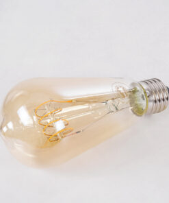 GloboStar® 99082 Λάμπα LED Ultra Thin Soft S Spiral Filament E27 ST64 Αχλάδι 4W 280lm 360° AC 220-240V IP20 Φ6.4 x Υ14cm Ultra Θερμό Λευκό 2200K με Μελί Γυαλί – Dimmable – 3 Years Warranty