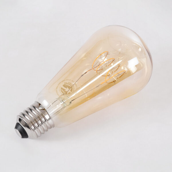GloboStar® 99082 Λάμπα LED Ultra Thin Soft S Spiral Filament E27 ST64 Αχλάδι 4W 280lm 360° AC 220-240V IP20 Φ6.4 x Υ14cm Ultra Θερμό Λευκό 2200K με Μελί Γυαλί – Dimmable – 3 Years Warranty