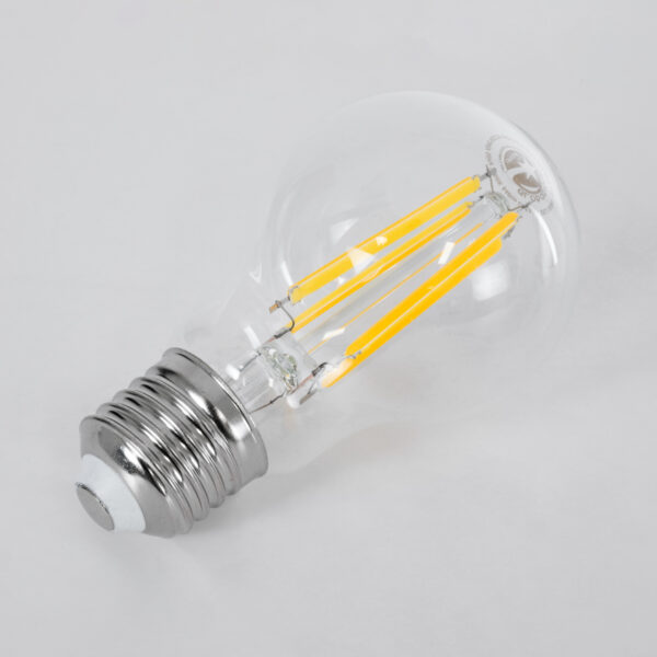 GloboStar® 99083 Λάμπα LED Long Filament E27 A60 Γλόμπος 4W 840lm 360° AC 220-240V IP20 Φ6 x Υ11cm Θερμό Λευκό 2700K με Διάφανο Γυαλί – Pro Series 210lm/W – A Ενεργειακή Κλάση – 3 Χρόνια Εγγύηση