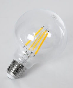 GloboStar® 99084 Λάμπα LED Long Filament E27 G95 Γλόμπος 4W 840lm 360° AC 220-240V IP20 Φ9.5 x Υ13.8cm Θερμό Λευκό 2700K με Διάφανο Γυαλί – Pro Series 210lm/W – A Ενεργειακή Κλάση – 3 Χρόνια Εγγύηση