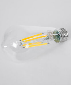 GloboStar® 99086 Λάμπα LED Long Filament E27 ST64 Αχλάδι 4W 840lm 360° AC 220-240V IP20 Φ6.4 x Υ14.5cm Θερμό Λευκό 2700K με Διάφανο Γυαλί – Pro Series 210lm/W – A Ενεργειακή Κλάση – 3 Χρόνια Εγγύηση