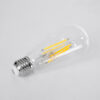 GloboStar® 99086 Λάμπα LED Long Filament E27 ST64 Αχλάδι 4W 840lm 360° AC 220-240V IP20 Φ6.4 x Υ14.5cm Θερμό Λευκό 2700K με Διάφανο Γυαλί – Pro Series 210lm/W – A Ενεργειακή Κλάση – 3 Χρόνια Εγγύηση