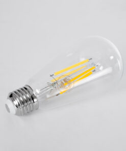 GloboStar® 99086 Λάμπα LED Long Filament E27 ST64 Αχλάδι 4W 840lm 360° AC 220-240V IP20 Φ6.4 x Υ14.5cm Θερμό Λευκό 2700K με Διάφανο Γυαλί – Pro Series 210lm/W – A Ενεργειακή Κλάση – 3 Χρόνια Εγγύηση