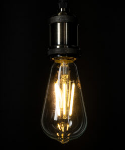 GloboStar® 99086 Λάμπα LED Long Filament E27 ST64 Αχλάδι 4W 840lm 360° AC 220-240V IP20 Φ6.4 x Υ14.5cm Θερμό Λευκό 2700K με Διάφανο Γυαλί – Pro Series 210lm/W – A Ενεργειακή Κλάση – 3 Χρόνια Εγγύηση