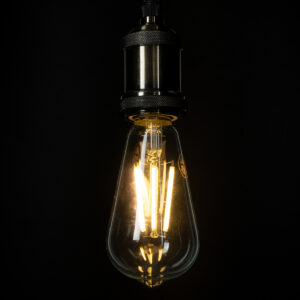 GloboStar® 99086 Λάμπα LED Long Filament E27 ST64 Αχλάδι 4W 840lm 360° AC 220-240V IP20 Φ6.4 x Υ14.5cm Θερμό Λευκό 2700K με Διάφανο Γυαλί – Pro Series 210lm/W – A Ενεργειακή Κλάση – 3 Χρόνια Εγγύηση