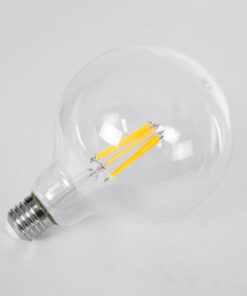 GloboStar® 99089 Λάμπα LED Long Filament E27 G125 Γλόμπος 7W 1470lm 360° AC 220-240V IP20 Φ12.5 x Υ13.8cm Θερμό Λευκό 2700K με Διάφανο Γυαλί – Pro Series 210lm/W – A Ενεργειακή Κλάση – 3 Χρόνια Εγγύηση