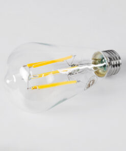 GloboStar® 99090 Λάμπα LED Long Filament E27 ST64 Αχλάδι 7W 1470lm 360° AC 220-240V IP20 Φ6.4 x Υ14.5cm Θερμό Λευκό 2700K με Διάφανο Γυαλί – Pro Series 210lm/W – A Ενεργειακή Κλάση – 3 Χρόνια Εγγύηση