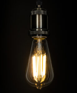 GloboStar® 99090 Λάμπα LED Long Filament E27 ST64 Αχλάδι 7W 1470lm 360° AC 220-240V IP20 Φ6.4 x Υ14.5cm Θερμό Λευκό 2700K με Διάφανο Γυαλί – Pro Series 210lm/W – A Ενεργειακή Κλάση – 3 Χρόνια Εγγύηση