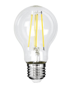 GloboStar® 99091 Λάμπα LED Long Filament E27 A60 Γλόμπος 4W 840lm 360° AC 220-240V IP20 Φ6 x Υ11cm Φυσικό Λευκό 4000K με Διάφανο Γυαλί – Pro Series 210lm/W – A Ενεργειακή Κλάση – 3 Χρόνια Εγγύηση