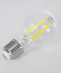 GloboStar® 99091 Λάμπα LED Long Filament E27 A60 Γλόμπος 4W 840lm 360° AC 220-240V IP20 Φ6 x Υ11cm Φυσικό Λευκό 4000K με Διάφανο Γυαλί – Pro Series 210lm/W – A Ενεργειακή Κλάση – 3 Χρόνια Εγγύηση