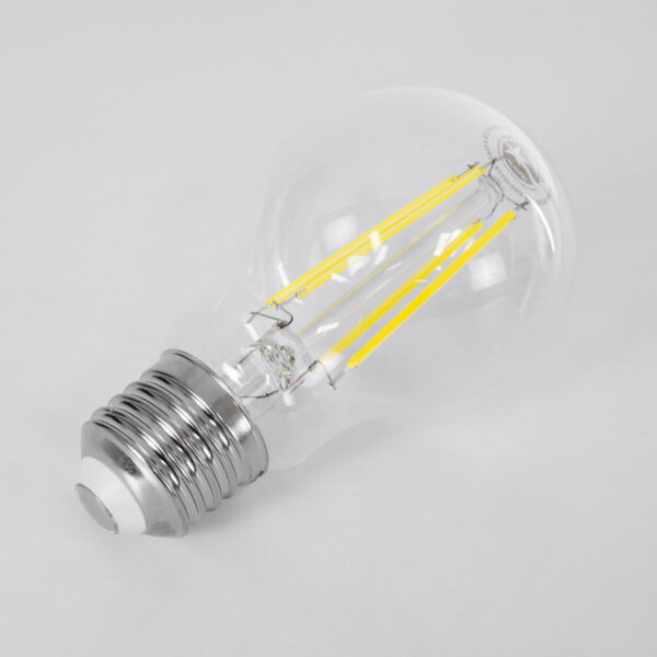 GloboStar® 99091 Λάμπα LED Long Filament E27 A60 Γλόμπος 4W 840lm 360° AC 220-240V IP20 Φ6 x Υ11cm Φυσικό Λευκό 4000K με Διάφανο Γυαλί – Pro Series 210lm/W – A Ενεργειακή Κλάση – 3 Χρόνια Εγγύηση