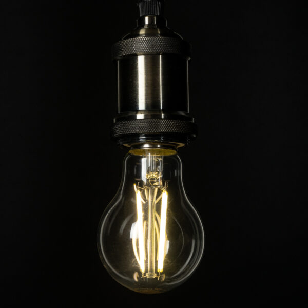 GloboStar® 99091 Λάμπα LED Long Filament E27 A60 Γλόμπος 4W 840lm 360° AC 220-240V IP20 Φ6 x Υ11cm Φυσικό Λευκό 4000K με Διάφανο Γυαλί – Pro Series 210lm/W – A Ενεργειακή Κλάση – 3 Χρόνια Εγγύηση