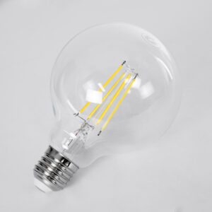 GloboStar® 99092 Λάμπα LED Long Filament E27 G95 Γλόμπος 4W 840lm 360° AC 220-240V IP20 Φ9.5 x Υ13.8cm Φυσικό Λευκό 4000K με Διάφανο Γυαλί – Pro Series 210lm/W – A Ενεργειακή Κλάση – 3 Χρόνια Εγγύηση