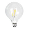 GloboStar® 99093 Λάμπα LED Long Filament E27 G125 Γλόμπος 4W 840lm 360° AC 220-240V IP20 Φ12.5 x Υ13.8cm Φυσικό Λευκό 4000K με Διάφανο Γυαλί – Pro Series 210lm/W – A Ενεργειακή Κλάση – 3 Χρόνια Εγγύηση