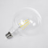 GloboStar® 99093 Λάμπα LED Long Filament E27 G125 Γλόμπος 4W 840lm 360° AC 220-240V IP20 Φ12.5 x Υ13.8cm Φυσικό Λευκό 4000K με Διάφανο Γυαλί – Pro Series 210lm/W – A Ενεργειακή Κλάση – 3 Χρόνια Εγγύηση