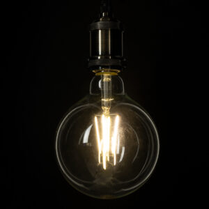 GloboStar® 99093 Λάμπα LED Long Filament E27 G125 Γλόμπος 4W 840lm 360° AC 220-240V IP20 Φ12.5 x Υ13.8cm Φυσικό Λευκό 4000K με Διάφανο Γυαλί – Pro Series 210lm/W – A Ενεργειακή Κλάση – 3 Χρόνια Εγγύηση