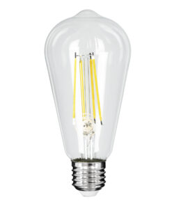 GloboStar® 99094 Λάμπα LED Long Filament E27 ST64 Αχλάδι 4W 840lm 360° AC 220-240V IP20 Φ6.4 x Υ14.5cm Φυσικό Λευκό 4000K με Διάφανο Γυαλί – Pro Series 210lm/W – A Ενεργειακή Κλάση – 3 Χρόνια Εγγύηση