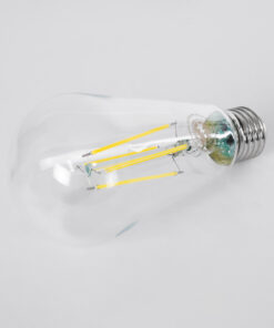GloboStar® 99094 Λάμπα LED Long Filament E27 ST64 Αχλάδι 4W 840lm 360° AC 220-240V IP20 Φ6.4 x Υ14.5cm Φυσικό Λευκό 4000K με Διάφανο Γυαλί – Pro Series 210lm/W – A Ενεργειακή Κλάση – 3 Χρόνια Εγγύηση