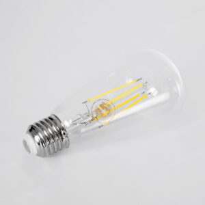GloboStar® 99094 Λάμπα LED Long Filament E27 ST64 Αχλάδι 4W 840lm 360° AC 220-240V IP20 Φ6.4 x Υ14.5cm Φυσικό Λευκό 4000K με Διάφανο Γυαλί – Pro Series 210lm/W – A Ενεργειακή Κλάση – 3 Χρόνια Εγγύηση
