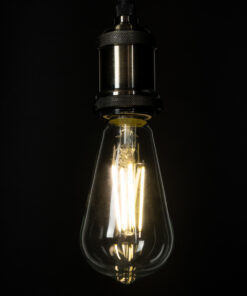 GloboStar® 99094 Λάμπα LED Long Filament E27 ST64 Αχλάδι 4W 840lm 360° AC 220-240V IP20 Φ6.4 x Υ14.5cm Φυσικό Λευκό 4000K με Διάφανο Γυαλί – Pro Series 210lm/W – A Ενεργειακή Κλάση – 3 Χρόνια Εγγύηση