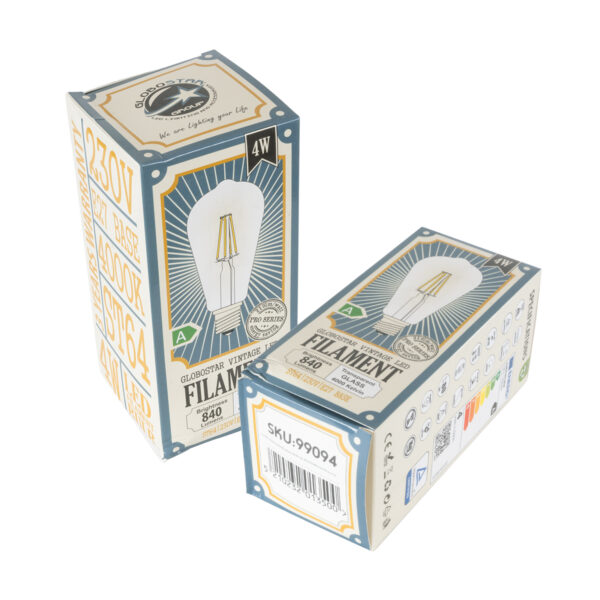 GloboStar® 99094 Λάμπα LED Long Filament E27 ST64 Αχλάδι 4W 840lm 360° AC 220-240V IP20 Φ6.4 x Υ14.5cm Φυσικό Λευκό 4000K με Διάφανο Γυαλί – Pro Series 210lm/W – A Ενεργειακή Κλάση – 3 Χρόνια Εγγύηση
