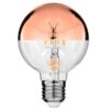GloboStar® 99112 Λάμπα E27 G80 Γλόμπος με Ανεστραμμένο Χάλκινο Καθρέπτη LED FILAMENT 4W 400 lm 320° AC 85-265V Edison Retro με Διάφανο-Χάκλινο Γυαλί Ultra Θερμό Λευκό 2200 K Dimmable