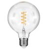 GloboStar® 99137 Λάμπα E27 G125 Γλόμπος LED SOFT SPIRAL FILAMENT 6W 510 lm 320° AC 85-265V Edison Retro με Διάφανο Γυαλί Θερμό Λευκό 2700 K Dimmable