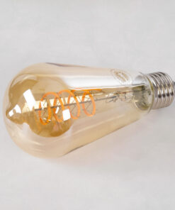 GloboStar® 99144 Λάμπα LED Soft S Spiral Filament E27 ST64 Αχλάδι 4W 280lm 360° AC 220-240V IP20 Φ6.4 x Υ14cm Ultra Θερμό Λευκό 2200K με Μελί Γυαλί – Dimmable – 3 Χρόνια Εγγύηση