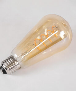 GloboStar® 99144 Λάμπα LED Soft S Spiral Filament E27 ST64 Αχλάδι 4W 280lm 360° AC 220-240V IP20 Φ6.4 x Υ14cm Ultra Θερμό Λευκό 2200K με Μελί Γυαλί – Dimmable – 3 Χρόνια Εγγύηση