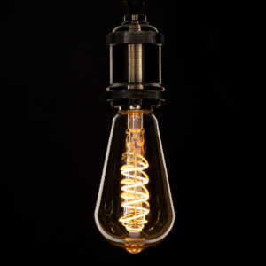 GloboStar® 99144 Λάμπα LED Soft S Spiral Filament E27 ST64 Αχλάδι 4W 280lm 360° AC 220-240V IP20 Φ6.4 x Υ14cm Ultra Θερμό Λευκό 2200K με Μελί Γυαλί – Dimmable – 3 Χρόνια Εγγύηση