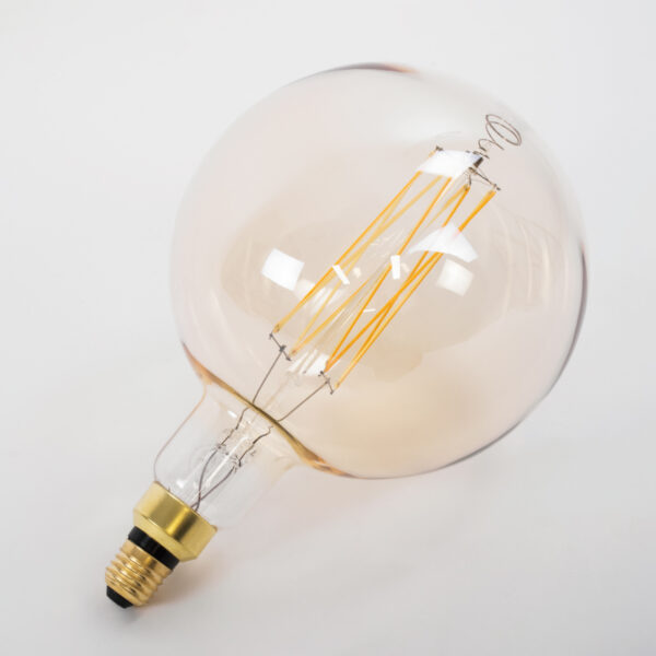 GloboStar® 99165 Λάμπα LED Long Filament E27 G200 PITAYAS Γλόμπος 8W 720lm 360° AC 220-240V IP20 Φ20 x Υ30cm Ultra Θερμό Λευκό 2200K με Μελί Γυαλί – Dimmable – 3 Χρόνια Εγγύηση