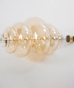 GloboStar® 99172 Λάμπα LED Soft S Spiral Filament E27 BH200 GRAPES Γλόμπος 8W 560lm 360° AC 220-240V IP20 Φ20 x Υ41cm Ultra Θερμό Λευκό 2200K με Μελί Γυαλί – Dimmable – 3 Χρόνια Εγγύηση