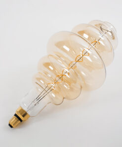 GloboStar® 99172 Λάμπα LED Soft S Spiral Filament E27 BH200 GRAPES Γλόμπος 8W 560lm 360° AC 220-240V IP20 Φ20 x Υ41cm Ultra Θερμό Λευκό 2200K με Μελί Γυαλί – Dimmable – 3 Χρόνια Εγγύηση