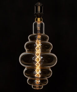 GloboStar® 99172 Λάμπα LED Soft S Spiral Filament E27 BH200 GRAPES Γλόμπος 8W 560lm 360° AC 220-240V IP20 Φ20 x Υ41cm Ultra Θερμό Λευκό 2200K με Μελί Γυαλί – Dimmable – 3 Χρόνια Εγγύηση