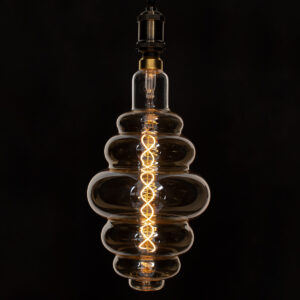 GloboStar® 99172 Λάμπα LED Soft S Spiral Filament E27 BH200 GRAPES Γλόμπος 8W 560lm 360° AC 220-240V IP20 Φ20 x Υ41cm Ultra Θερμό Λευκό 2200K με Μελί Γυαλί – Dimmable – 3 Χρόνια Εγγύηση