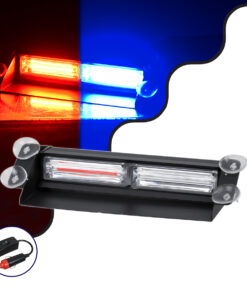 GloboStar® 85117 PRO Series Μπάρα Σήμανσης με Βεντούζες για Παρμπρίζ Οχήματος Αστυνομίας για Αυτοκίνητα & Φορτηγά 13 Προγραμμάτων Φωτισμού LED CREE CXB COB 18W DC 10-30V IP20 Κόκκινο & Μπλε